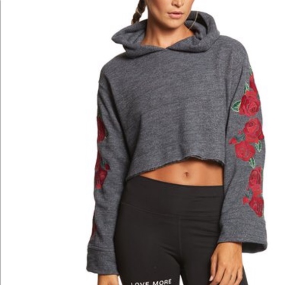 Spiritual Gangster Tops - Spiritual Gangster Embroidered Rose Night Hoodie